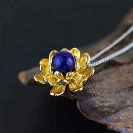 Fashion-silver-Blooming-flower-necklace-with-Lapis (1)